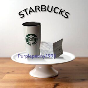 NEW STARBUCKS Double Wall Tumbler 12 oz Ceramic Coffee Cup Mug with Lid